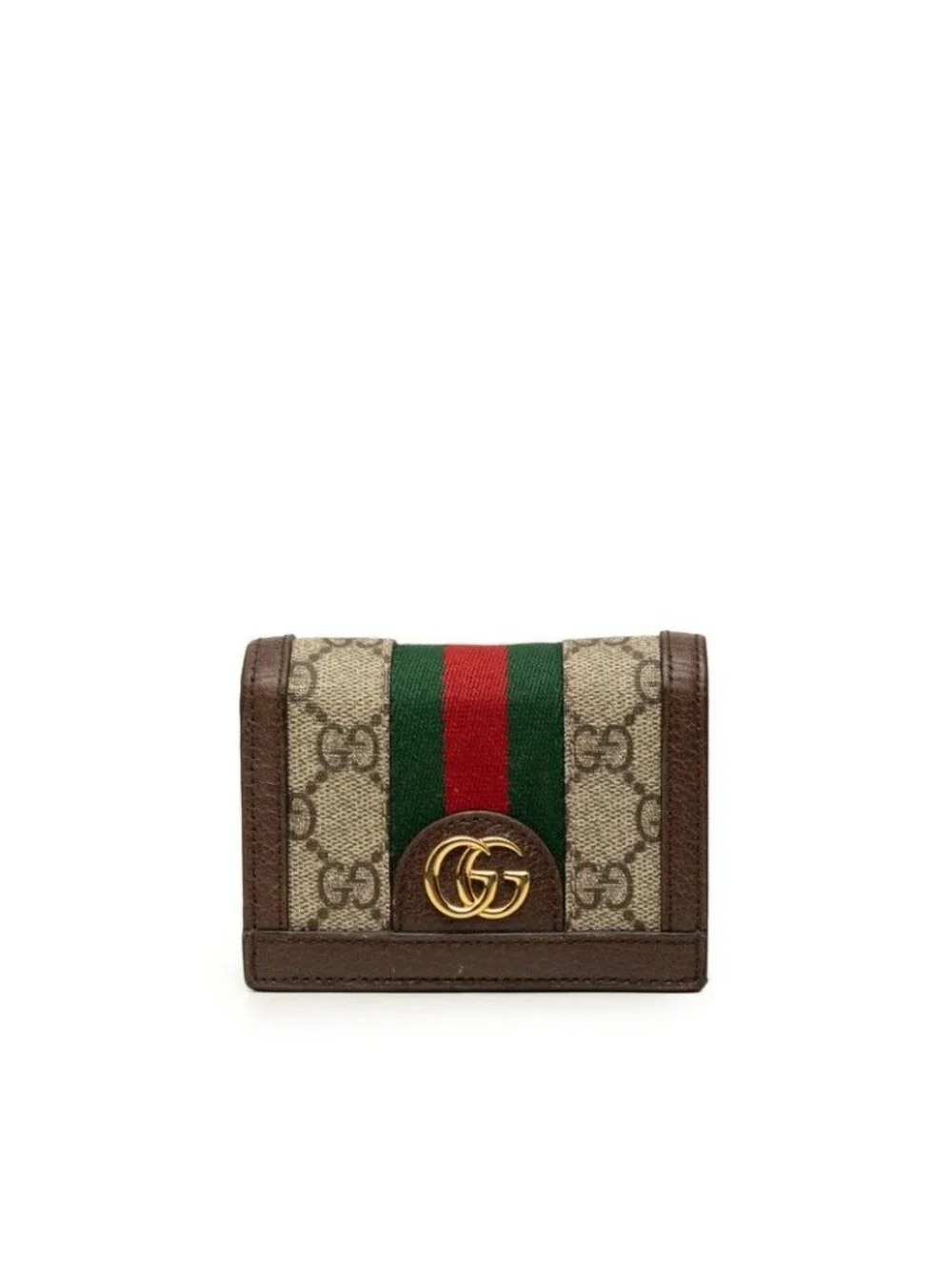 Gucci Podia GG Supreme Bifold Wallet Beige Brown Leather